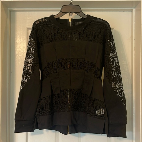 Gracia Tops - NWT Garcia - black lace exposed long sleeve - Goth, Romantic- size M